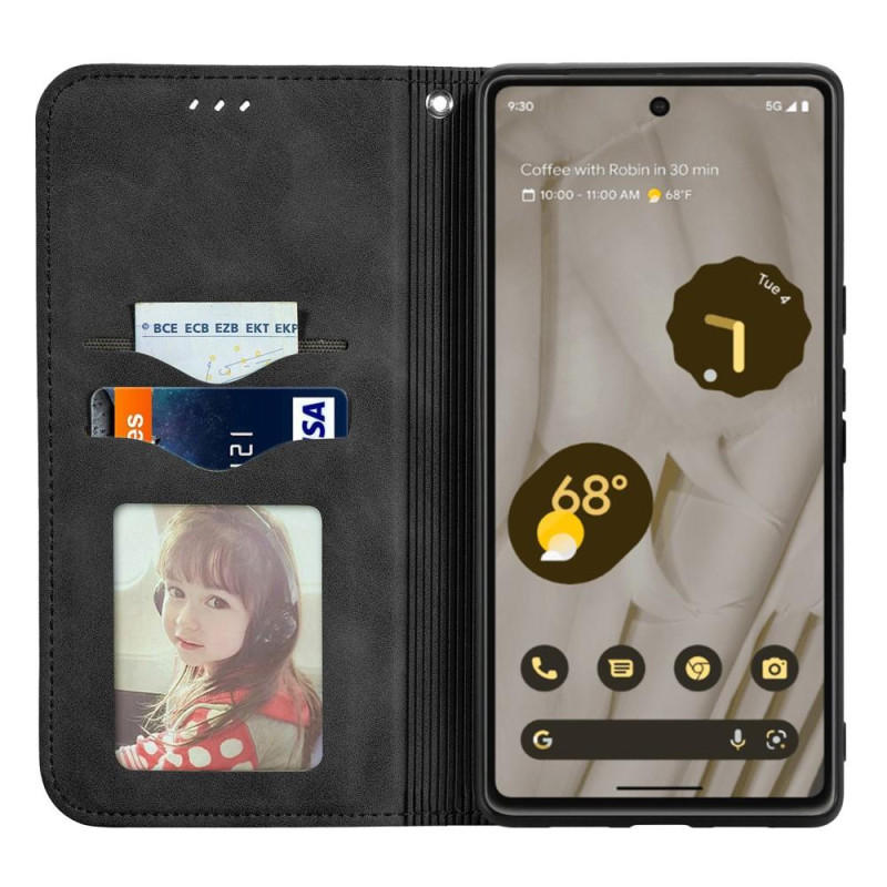 Google Pixel 7a telefoncover med kortspor tegnebog - sort