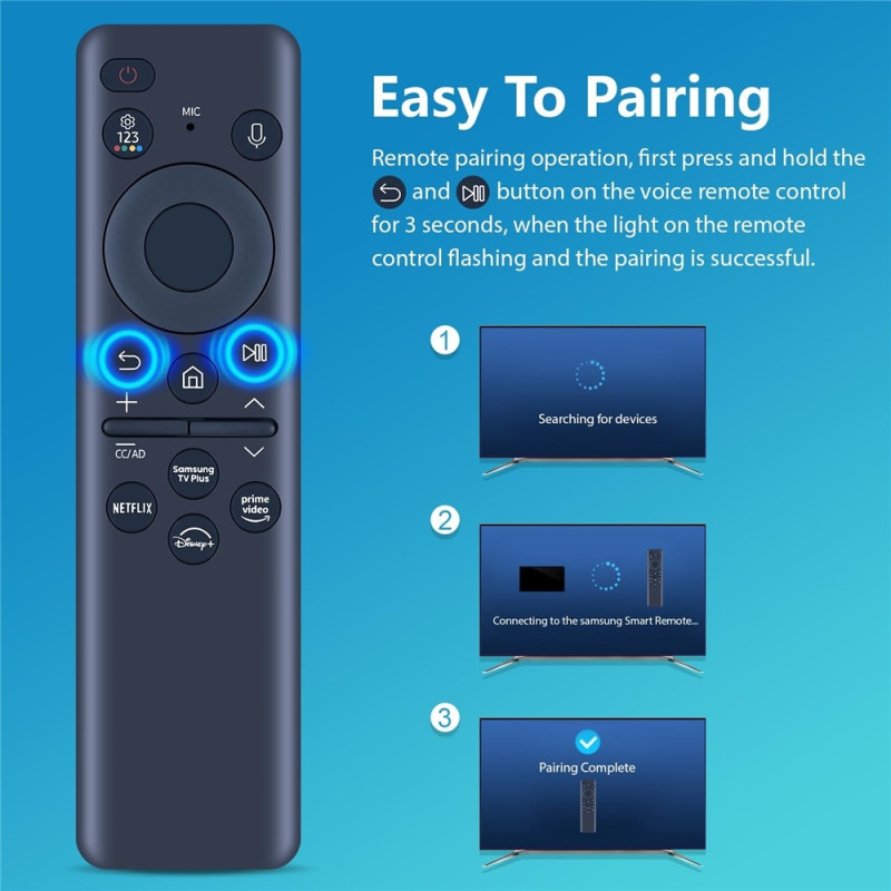 TV fjärrkontroll Ersättning BN59-01432A För Samsung TV Soldriven Röstfunktion