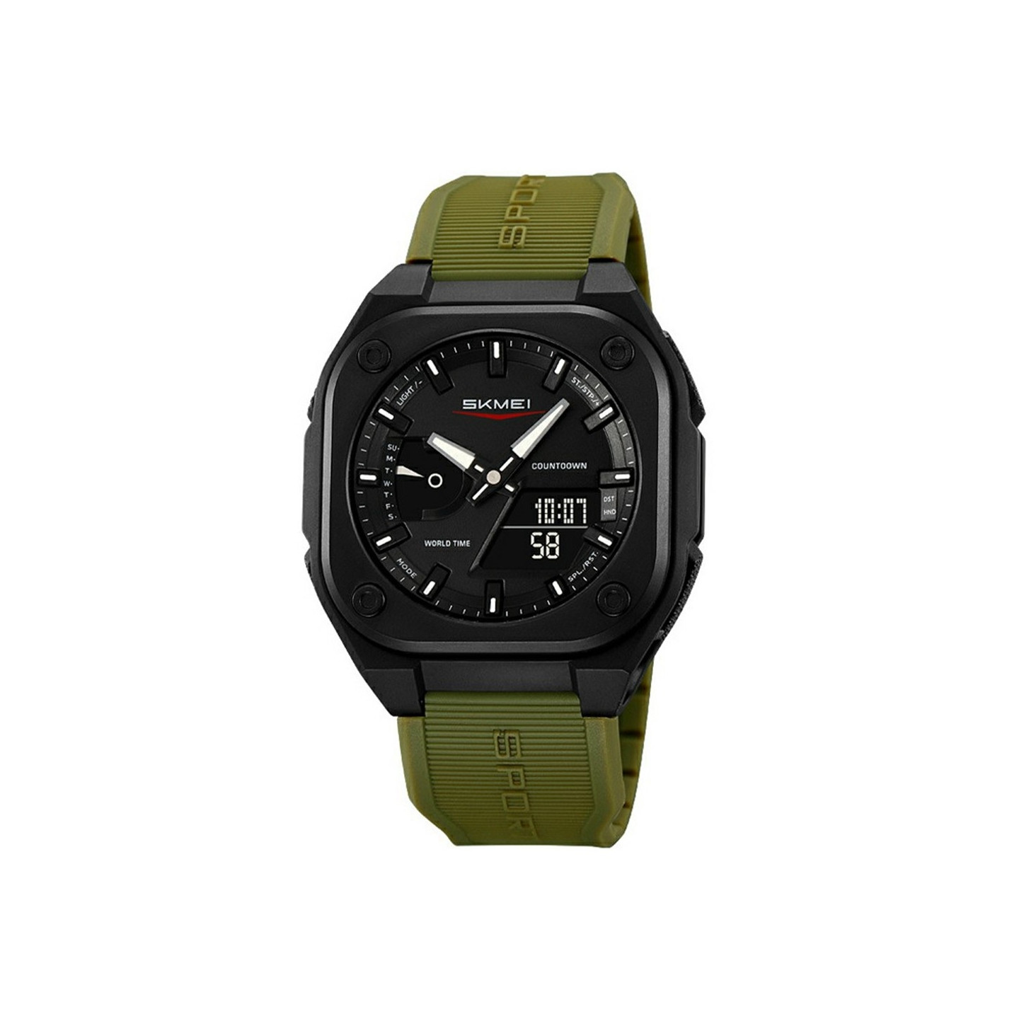 SKMEI Digital Elektronisk Armbandsklocka Klocka 50M Vattentät - Army