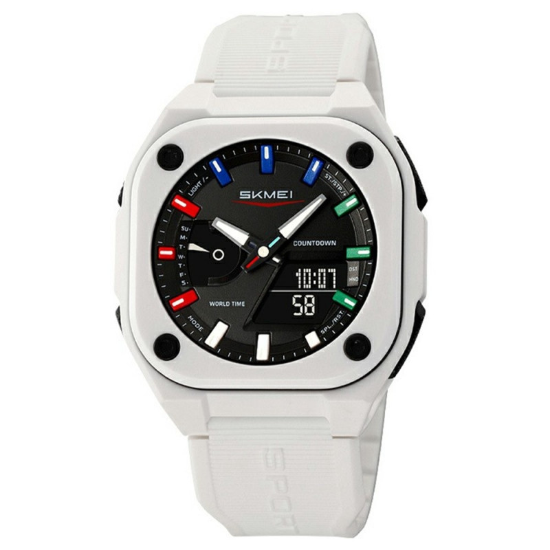 SKMEI Digital Electronic Wristwatch Watch 50M Waterproof - White