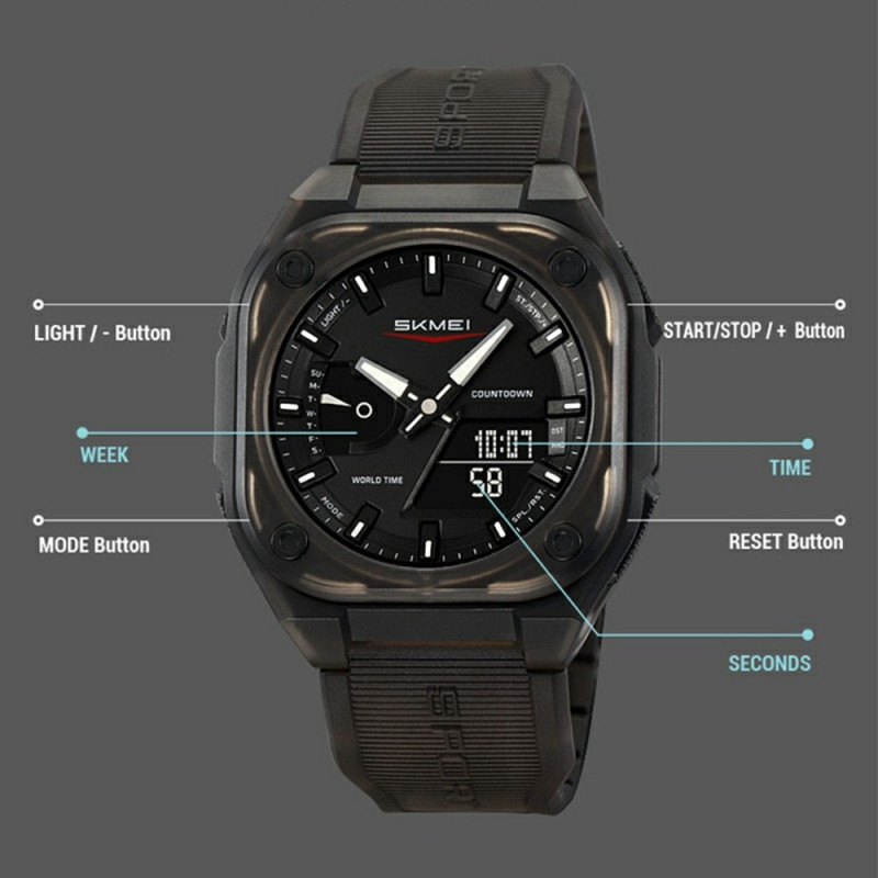 SKMEI Digital Electronic Wristwatch Watch 50M Waterproof - White