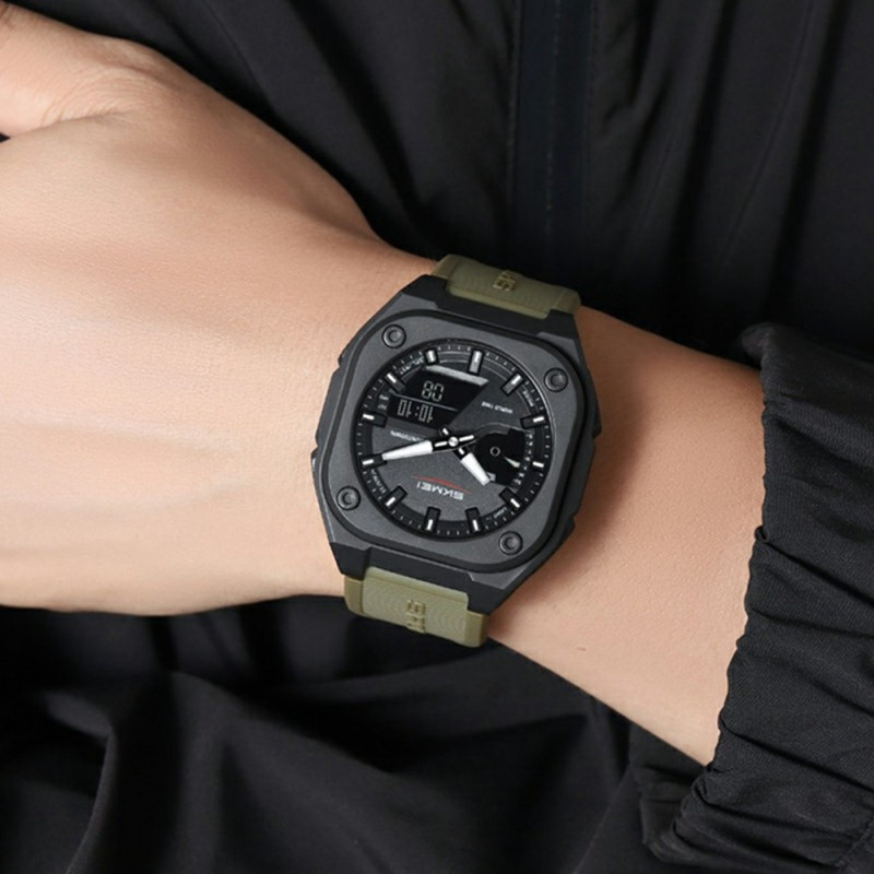 SKMEI Digital Elektronisk Armbandsklocka Klocka 50M Vattentät - Army