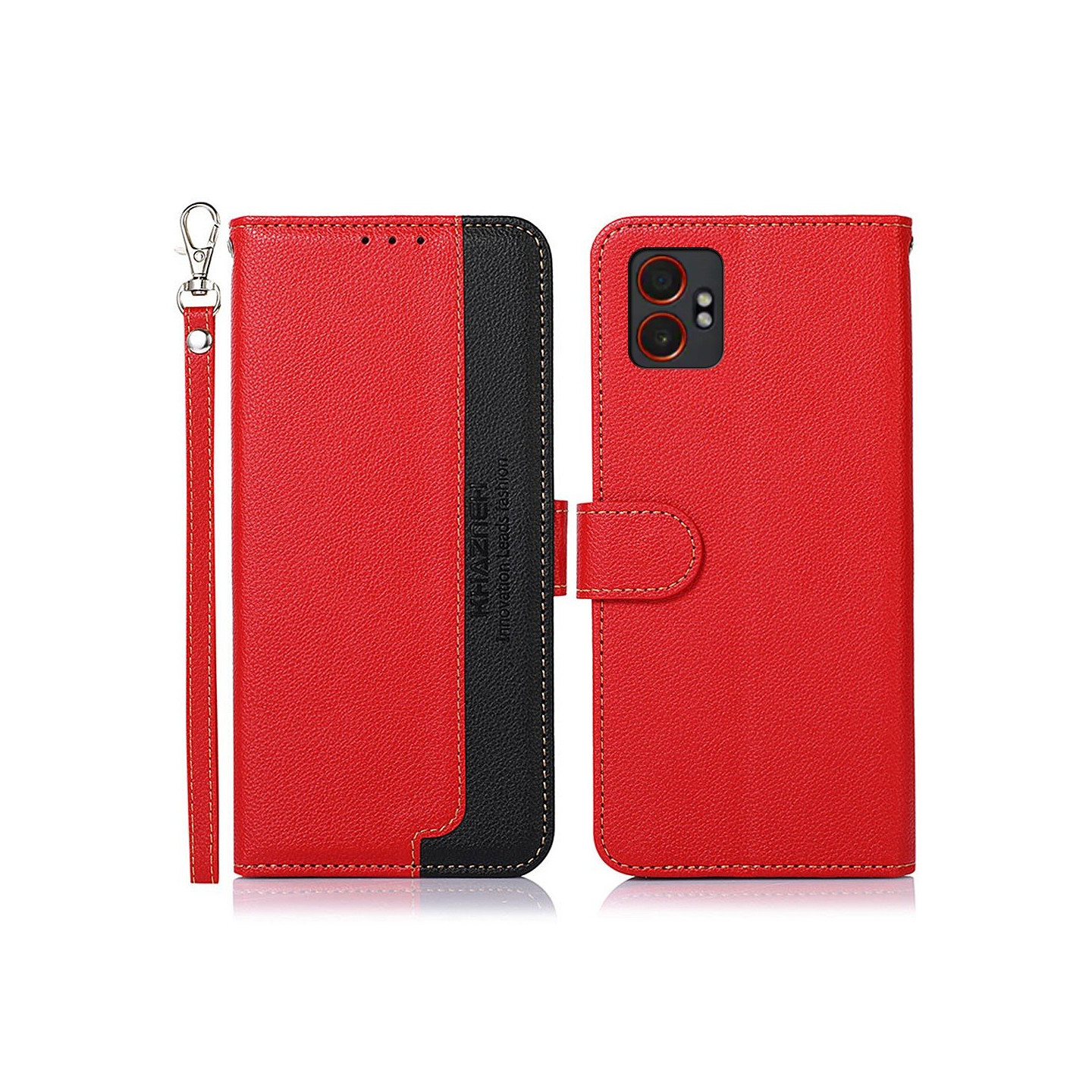 For Samsung Galaxy XCover7 Pro Case Wallet PU Leather Phone Cover with Strap