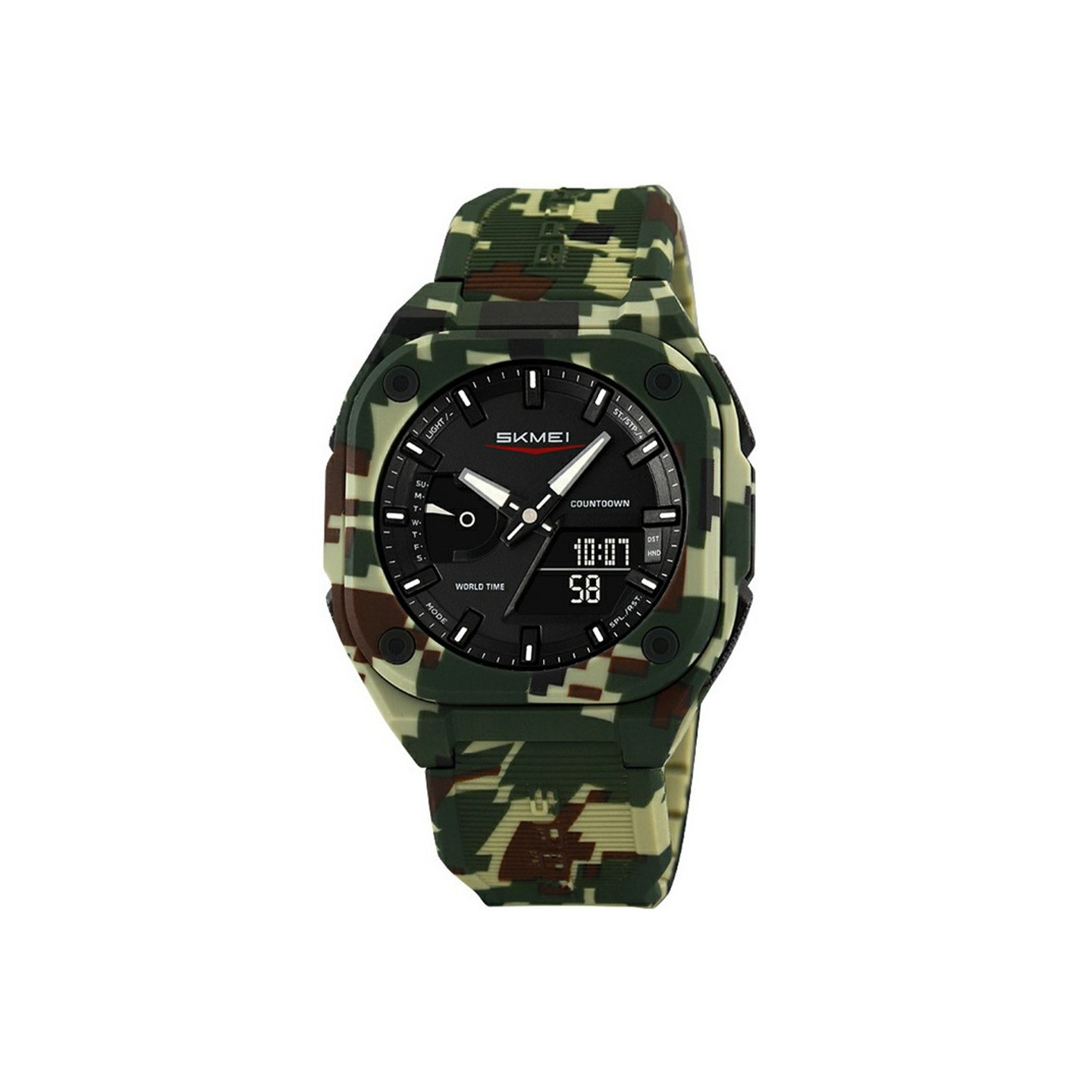SKMEI Digitaalinen Elektroninen Rannekello 50M Vedenpitävä - Naamiointi