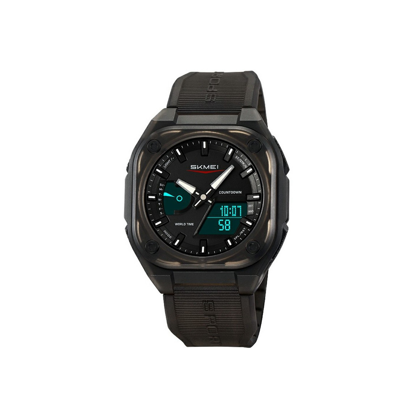 SKMEI Digital Electronic Wristwatch Watch 50M Waterproof -Transparent Black