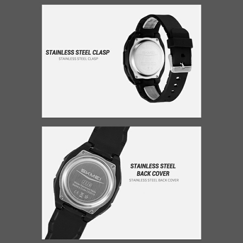 SKMEI Digital Electronic Wristwatch Watch 50M Waterproof -Transparent Black