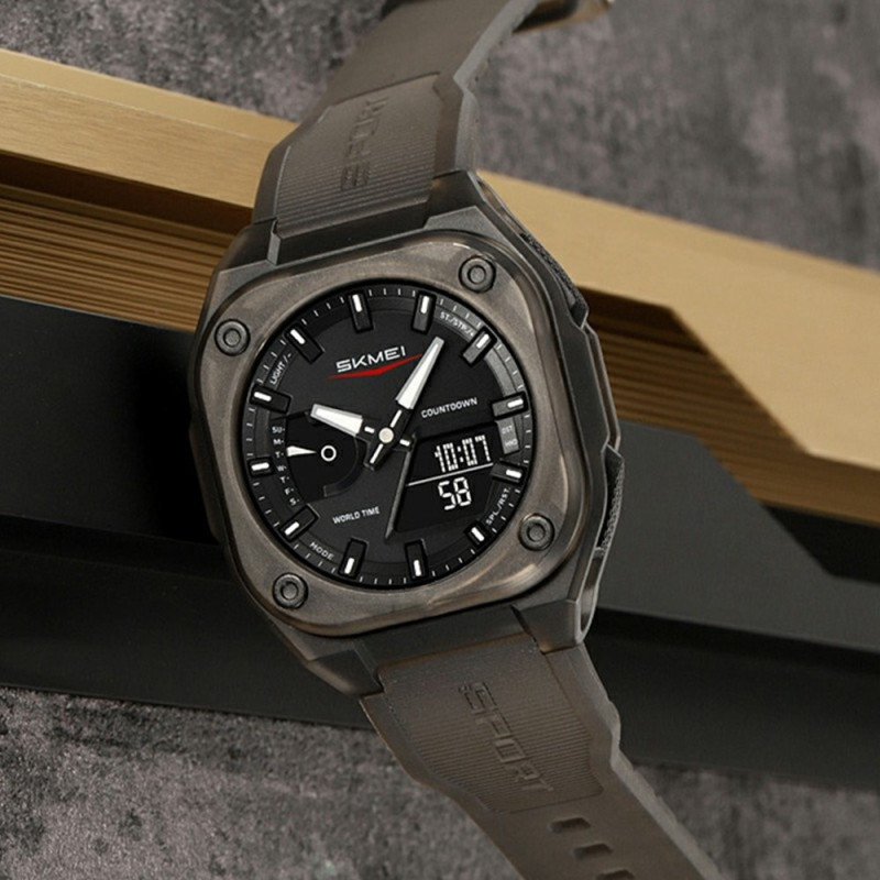 SKMEI Digital Elektronisk Armbåndsur 50M Vanntett - Gjennomsiktig Svart