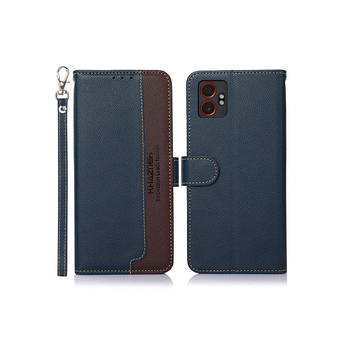 KHAZNEH Samsung Galaxy Xcover 7 Pro Plånboksfodral Blå/Brun