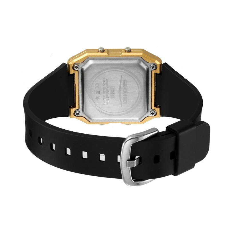 SKMEI Digital Elektronisk Armbåndsur Ur Baggrundsbelysning - Guld + Sort