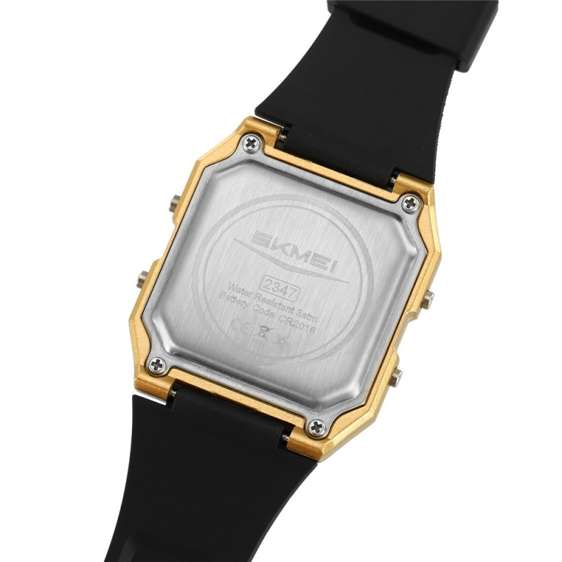 SKMEI Digital Elektronisk Armbandsklocka Klocka Bakgrundsbelysning - Svart+Vit