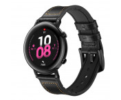 Läder + Silikon Rem för Huawei Watch GT2 42mm - Svart