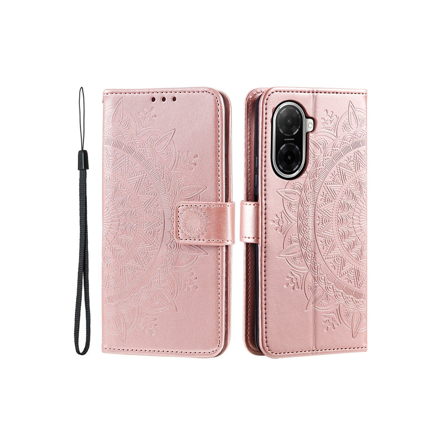 For Xiaomi Redmi A5 4G / Poco C71 4G Stativdeksel Totem Lommebokdeksel Rose Gold