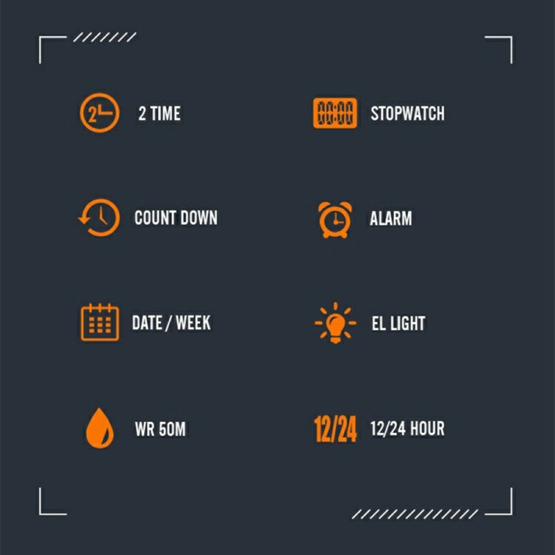 SKMEI Digital Elektronisk Armbåndsur Klokke Vanntett Nedtelling - Aprikos