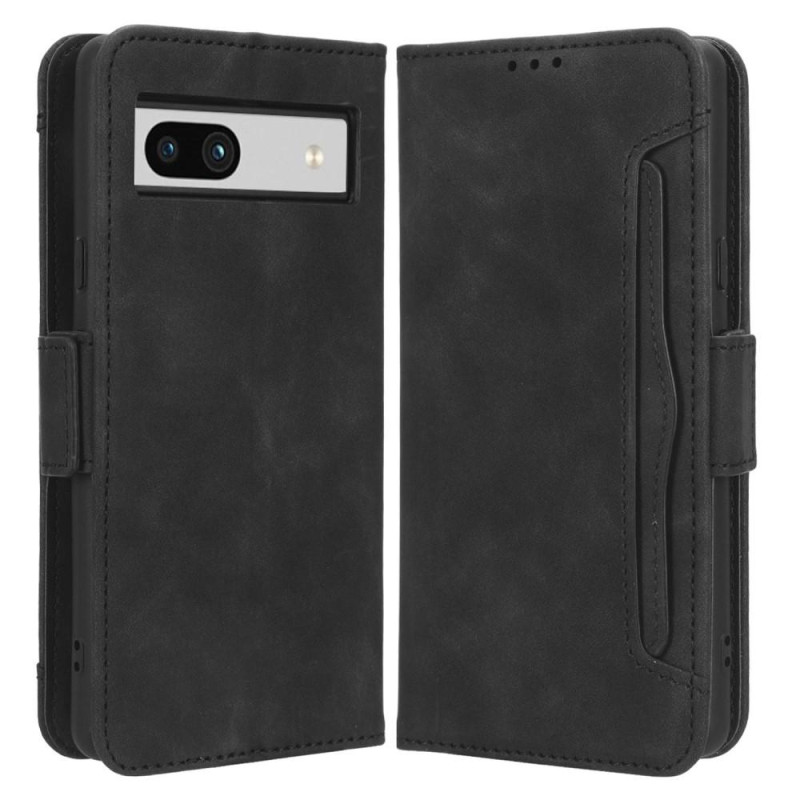 Google Pixel 7a Multiple Card Slots Phone Wallet Case - Black