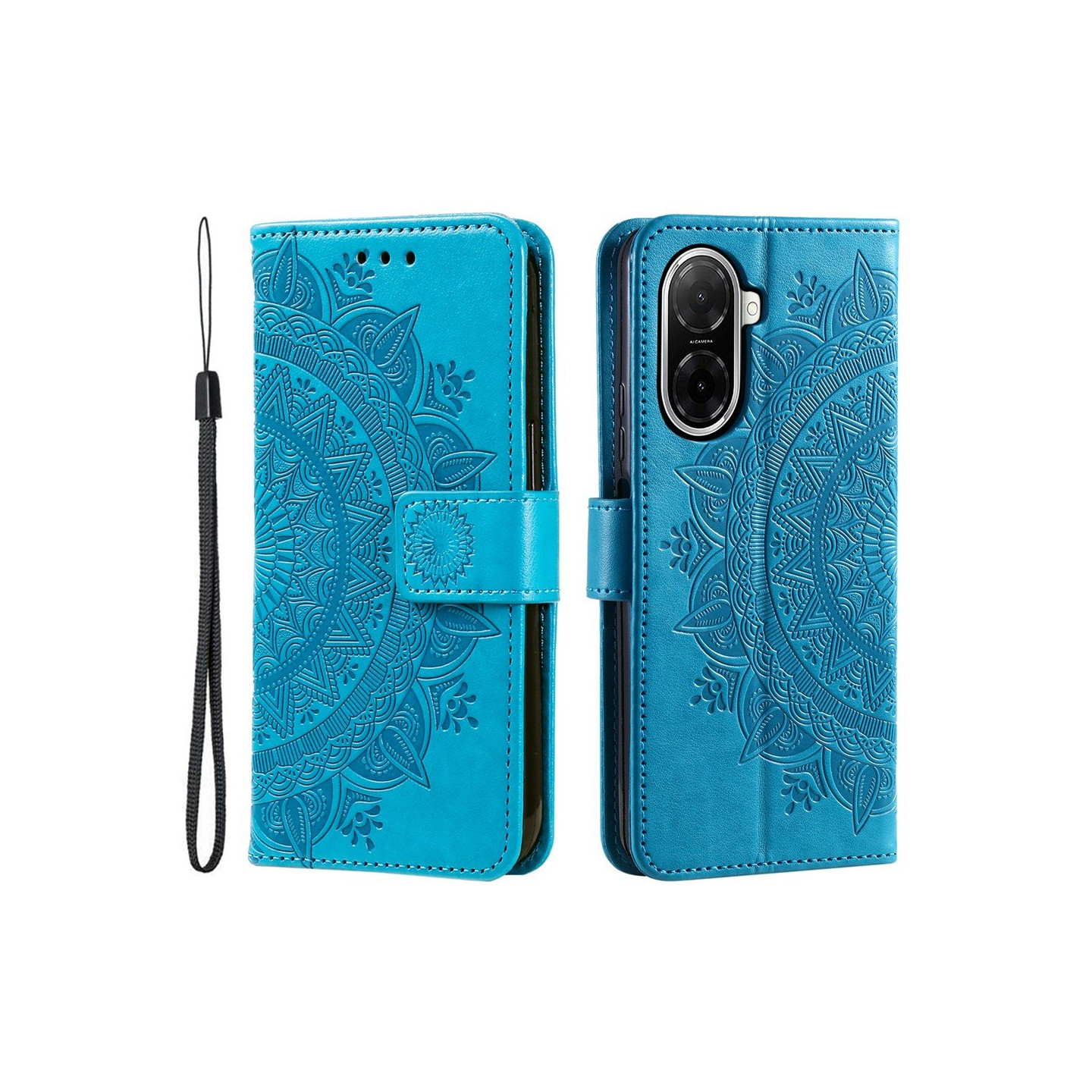 Xiaomi Redmi A5 4G / Poco C71 4G Jalustakotelo Totem Lompakkokotelo - Sininen