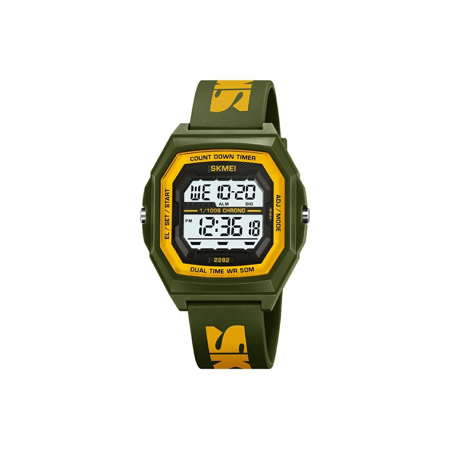 SKMEI Digital Electronic Wristwatch Clock Waterproof Countdown - Army