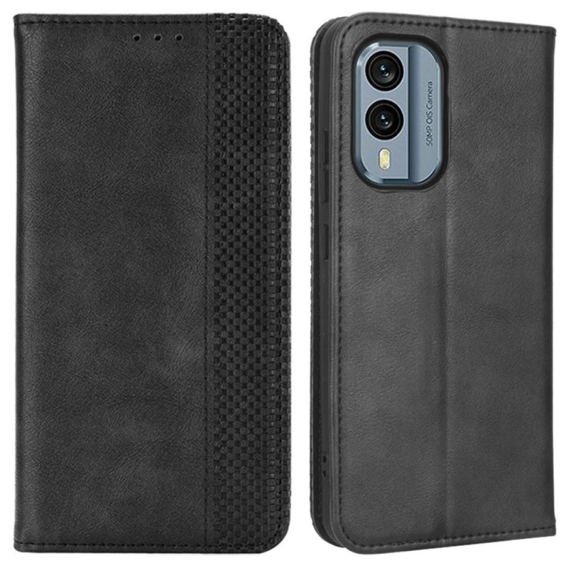 Nokia X30 5G Teline Puhelinkotelo Täysi Suojaus Lompakon Suojus - Musta