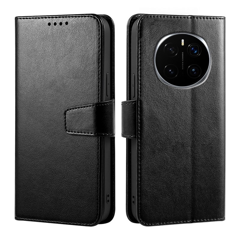 Til Honor Magic7 Pro 5G Etui Stativ Kortholder Pungcover - Sort