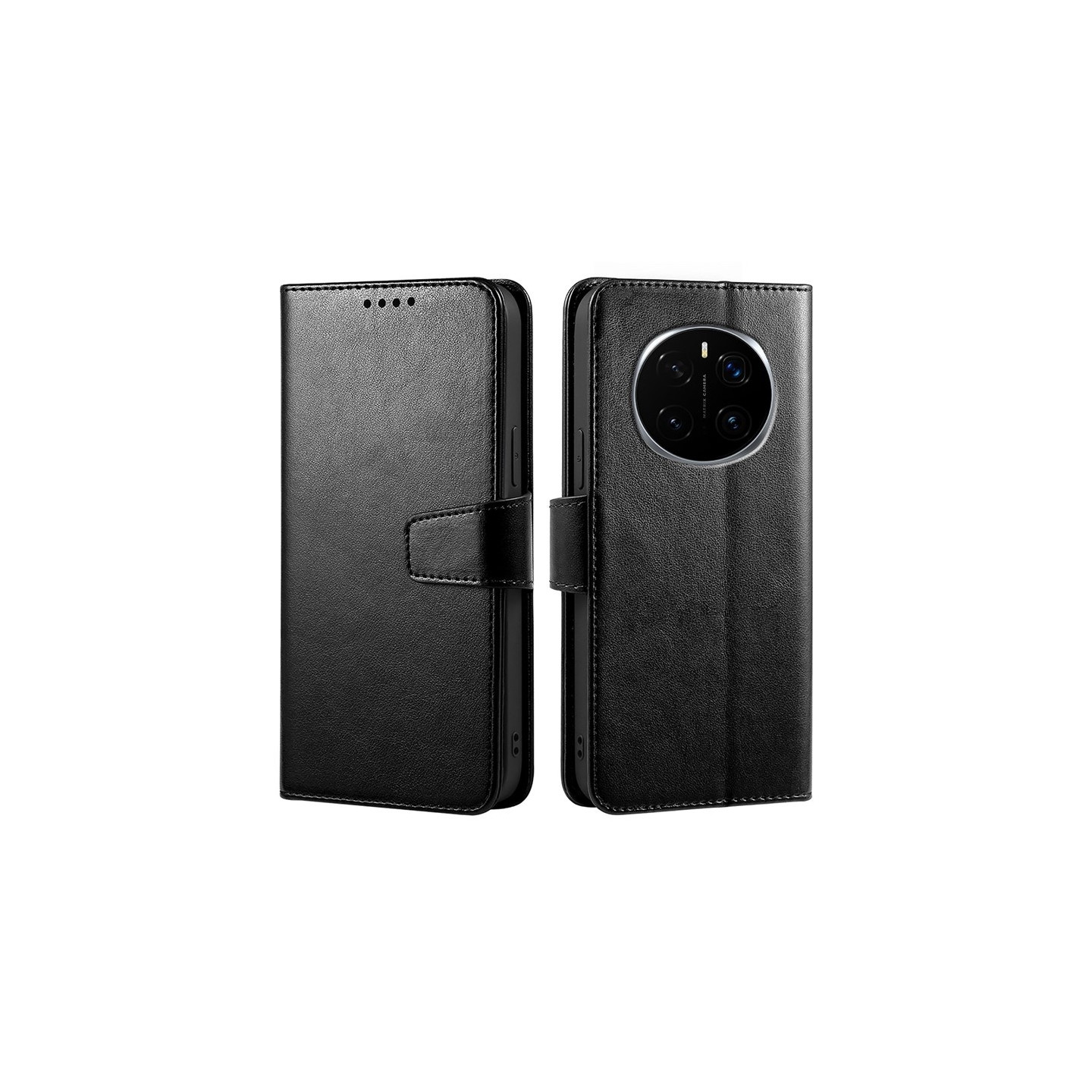 Til Honor Magic7 Pro 5G Etui Stativ Kortholder Pungcover - Sort