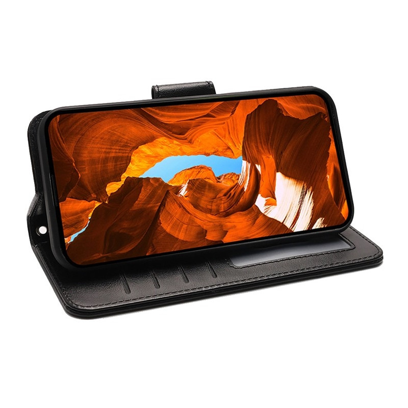 For Honor Magic7 Pro 5G Deksel Stativ Kortholder Lommebokdeksel - Svart