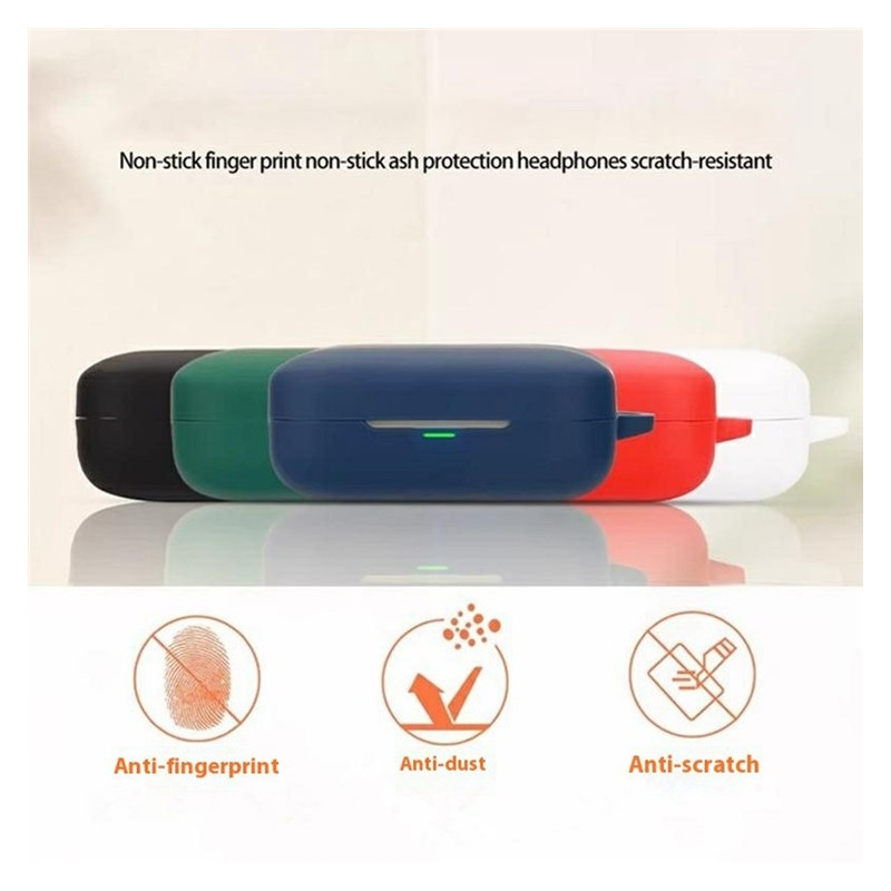 For Realme Buds Air 7 Silicone Case – Protective Case with Carabiner + Brush