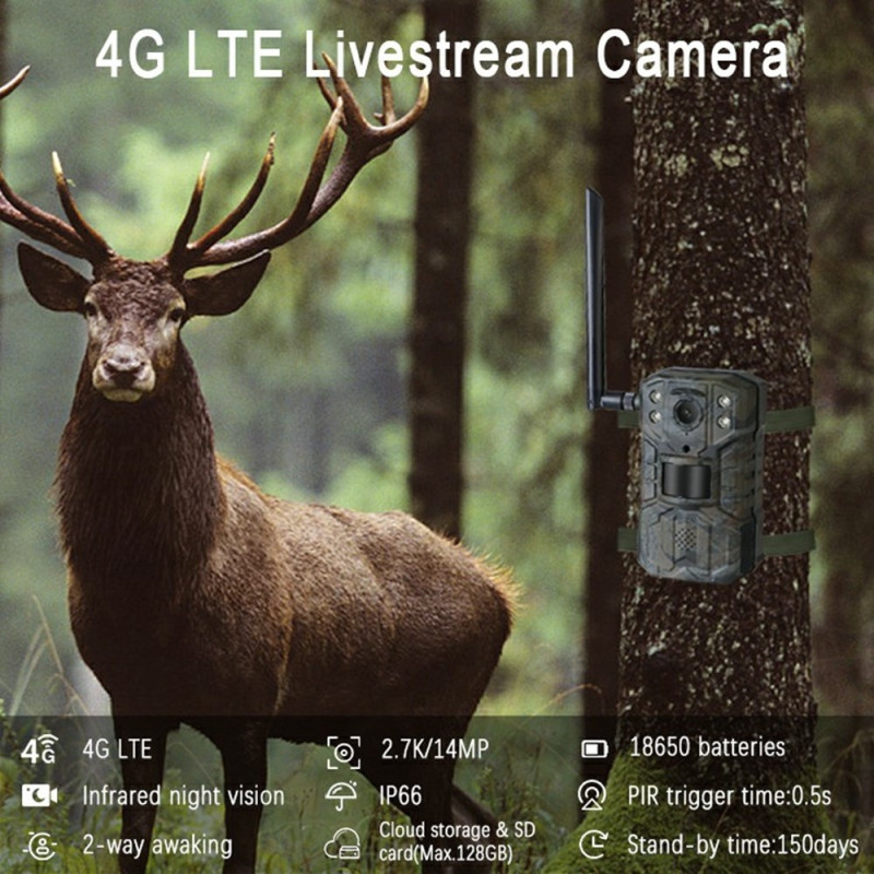 Monitor Wildlife Wild Animals Hunting Camera 4G Remote Surveillance Wireless Trail Cam