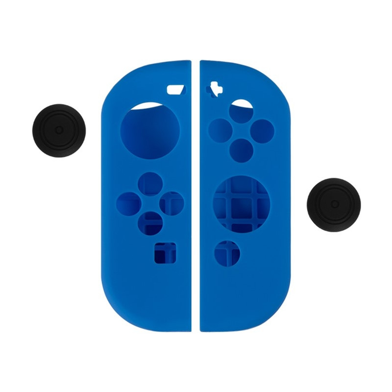 Silikonecover kompatibelt med Nintendo Switch + tommelfingergrebsbeskytter - blå