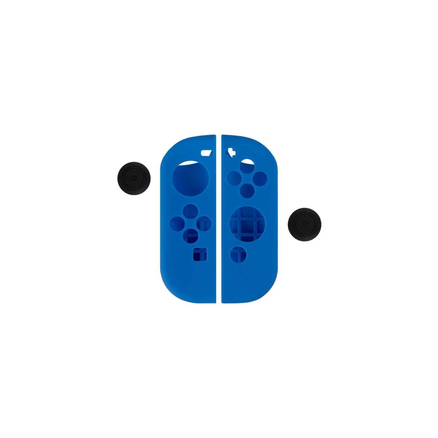 Silicone Case Cover Compatible with Nintendo Switch + Thumb Grip Protector Case - Blue
