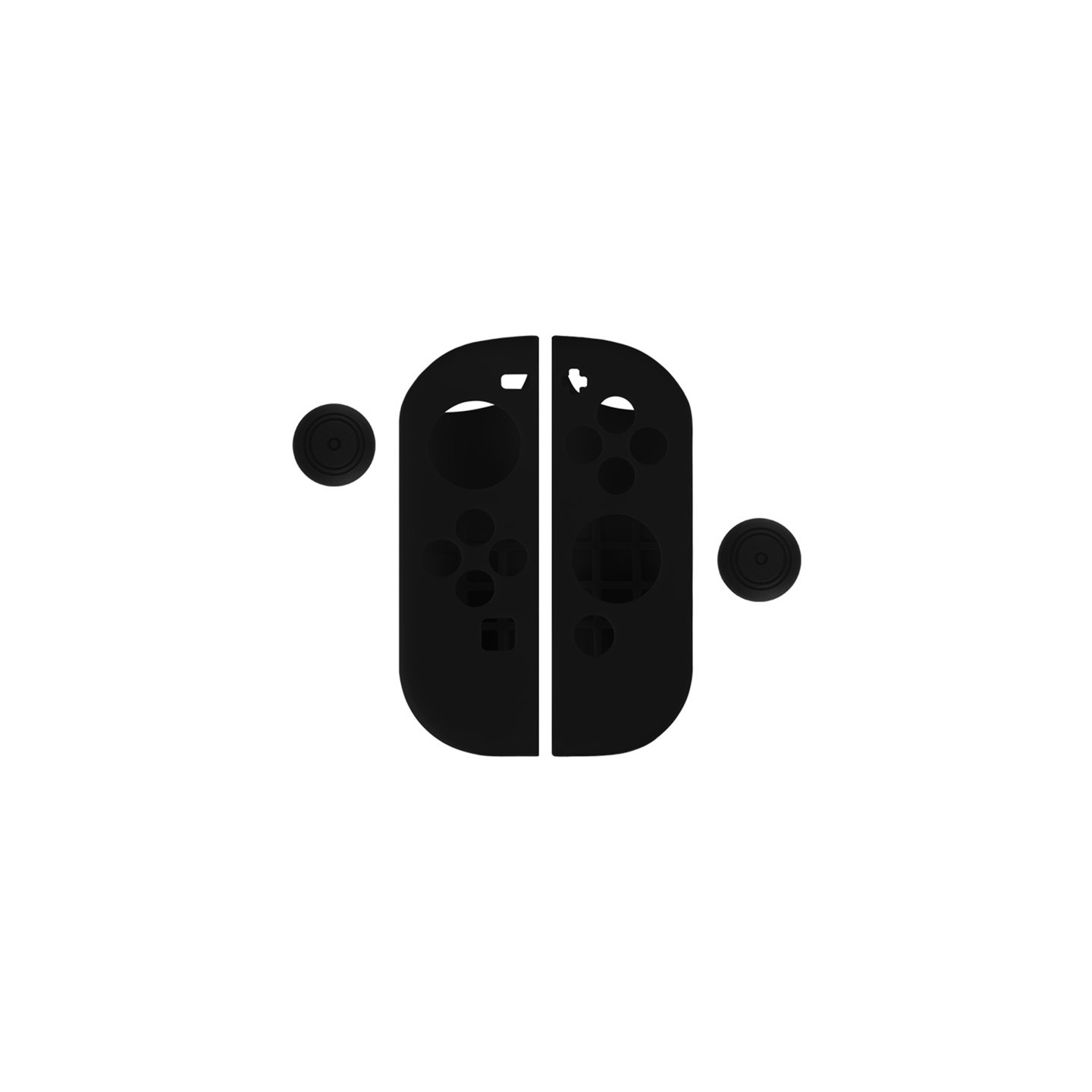 Silikondeksel kompatibelt med Nintendo Switch + tommelgrepsbeskytter - Svart