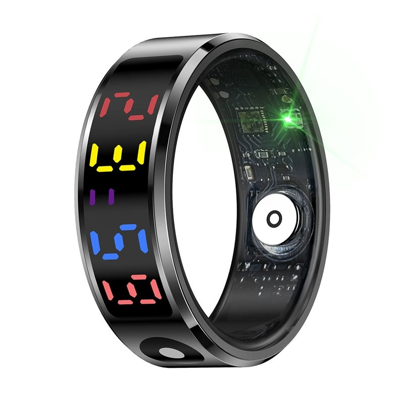 Vanntett Smart Ring Søvnsporing Blodsyre Pulsmåler Ladeetui – Størrelse 10