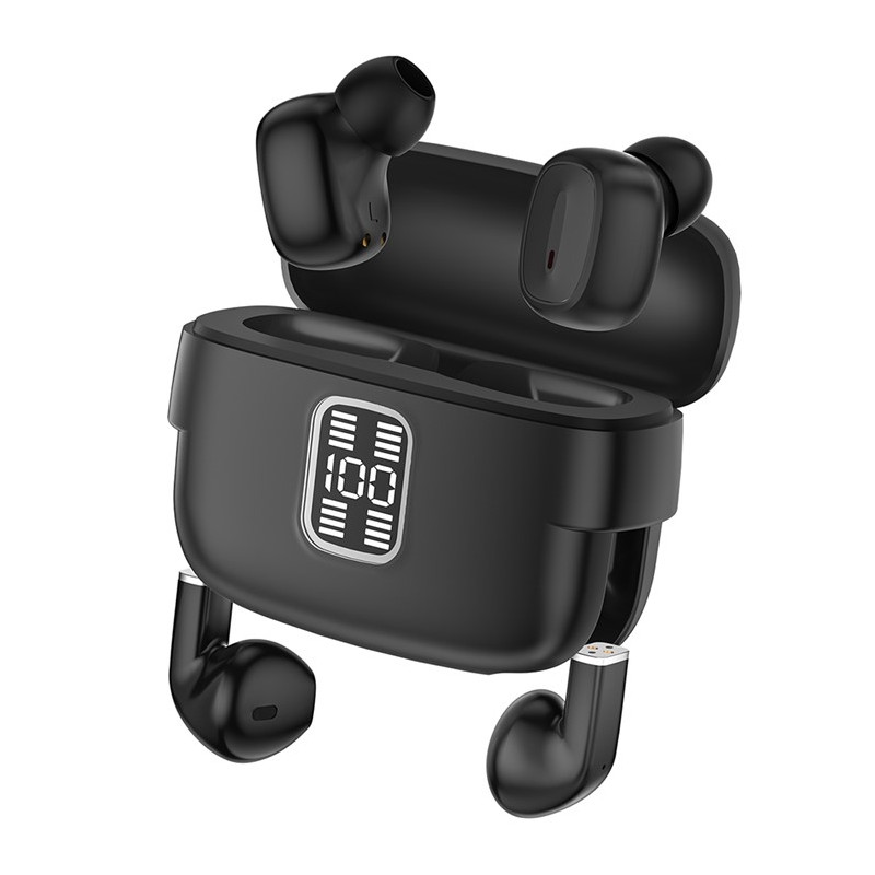 2 par trådlösa hörlurar Bluetooth 5.3 in-ear sporthörlurar brusreducering Svarta