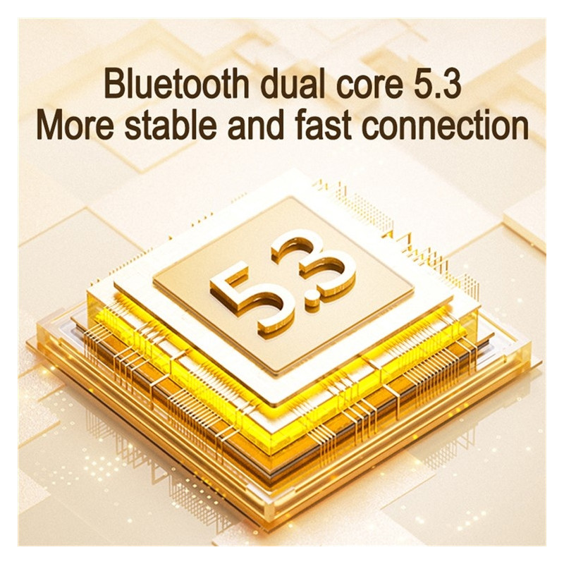 2 par trådløse hodetelefoner med Bluetooth 5.3-øretelefoner og sportshodetelefoner med støydemping - Svart