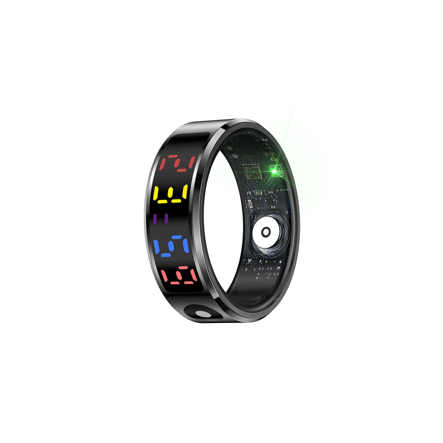 Vattentät Smart Ring Sömntracker Blodsyre Pulsmätare Laddningsfodral - Storlek 8