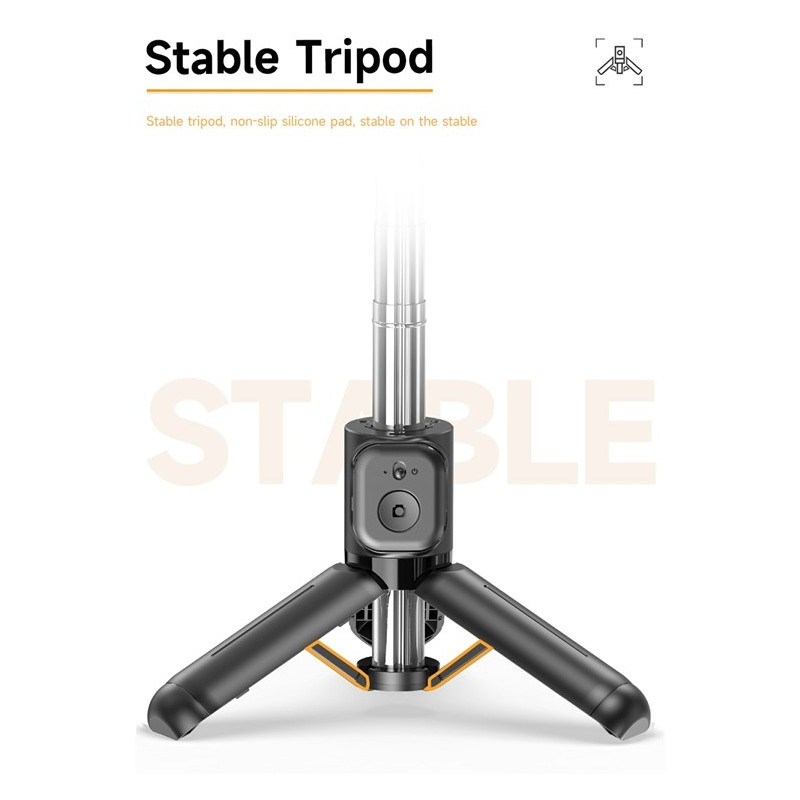 Selfie Stick Justerbart Stativ Bluetooth Selfiepinne Utdragbart med Fill Light