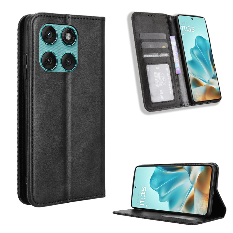 For Motorola Edge 60 5G / 60 Fusion 5G Stand Phone Case Full Protection Wallet Cover - Black