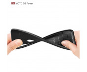 Till Motorola Moto G8 Power TPU skal Litchi Texture - Svart