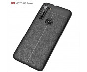 Till Motorola Moto G8 Power TPU skal Litchi Texture - Svart