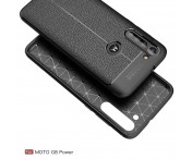 Till Motorola Moto G8 Power TPU skal Litchi Texture - Svart