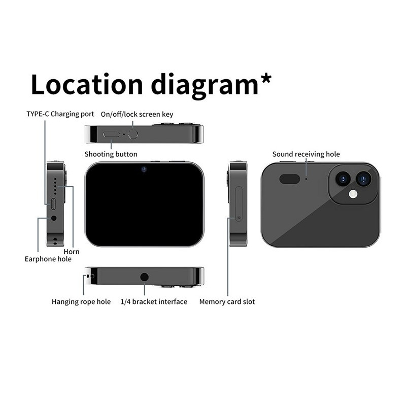 3-lens CCD camera 4K digital video camera touch screen including 128 GB memory card