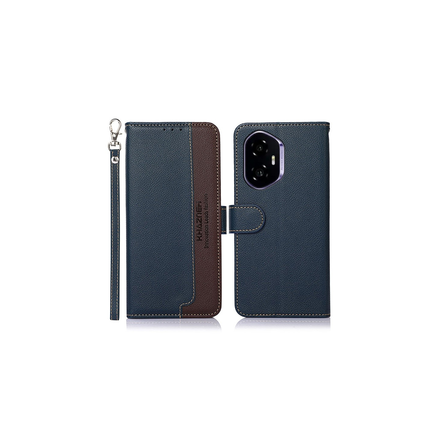 KHAZNEH Honor 400 5G Lommebok-deksel Blå/Brun
