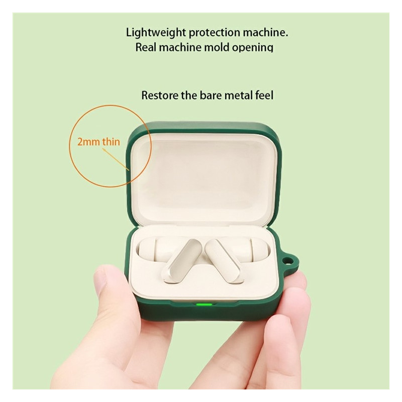 For Realme Buds Air 7 Silicone Case – Protective Case with Carabiner + Brush