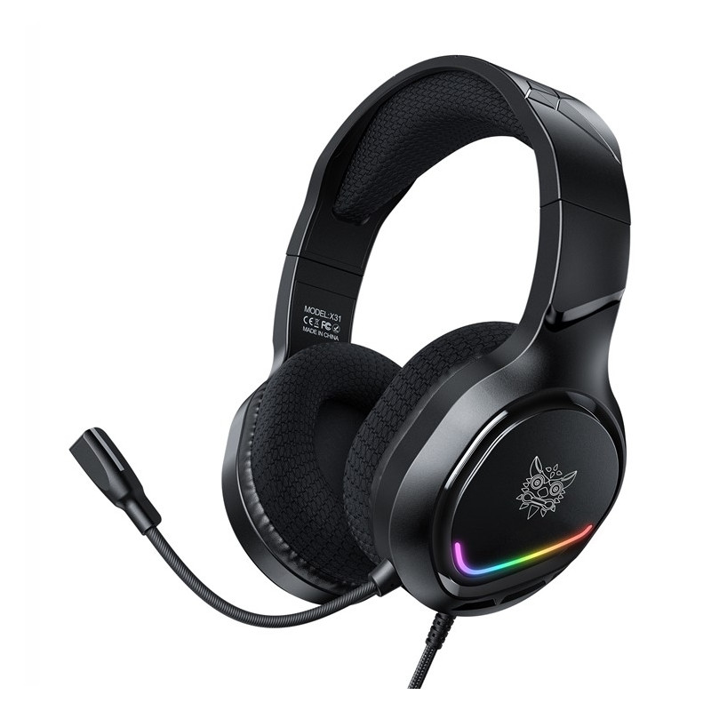 ONIKUMA PC Gaming Headset LED Kablede Over-Ear Hodetelefoner med Mikrofon