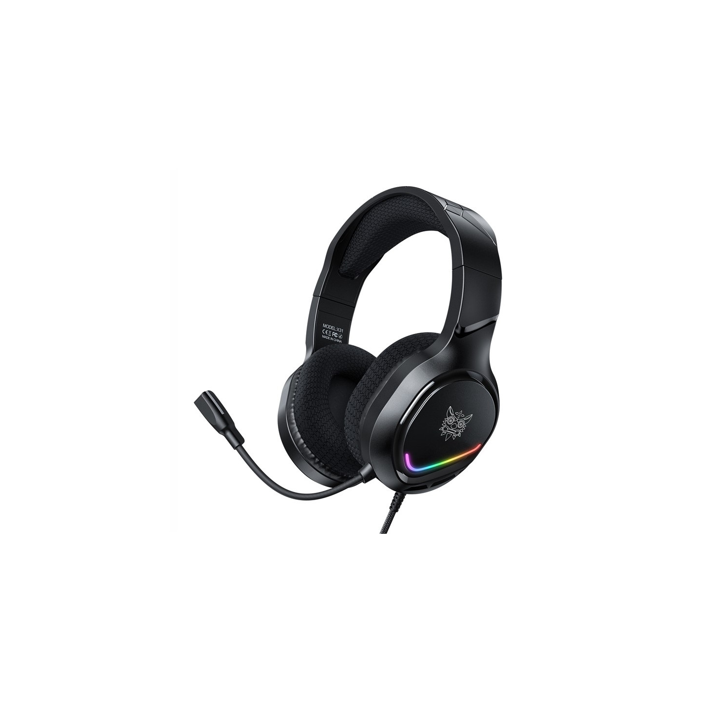 ONIKUMA PC Gaming Headset LED Trådbundna Over-Ear-hörlurar med mikrofon