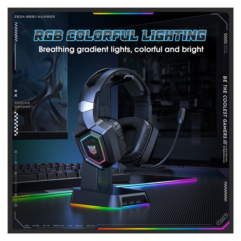 ONIKUMA Pelikuulokkeet Kolmoistitila RGB-valaistus Surround-ääni Bluetooth-kuulokkeet