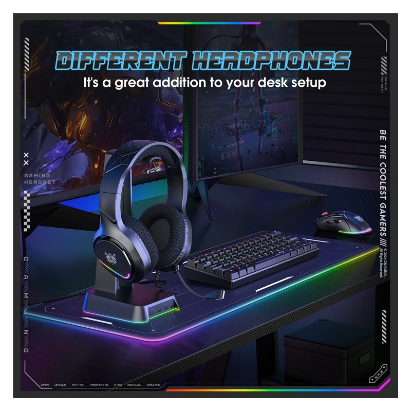 ONIKUMA PC Gaming Headset LED Trådbundna Over-Ear-hörlurar med mikrofon