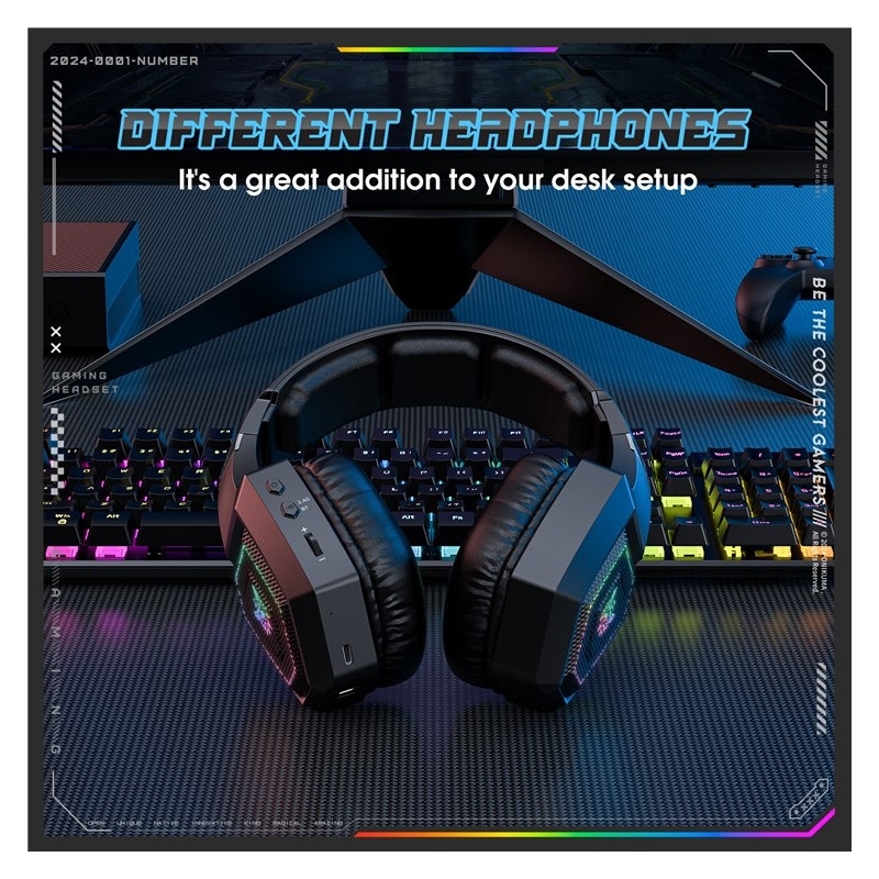 ONIKUMA Gaming Headset Triple Mode RGB Lighting Surround Sound Bluetooth Headphones