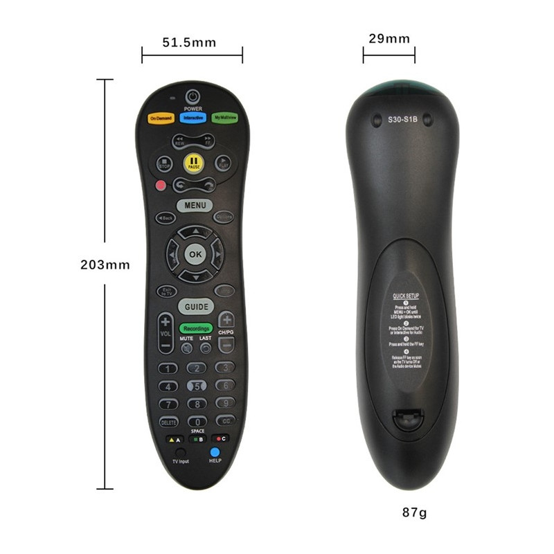 Kaukosäätimen vaihto S30-S1B:lle U-Verse-digiboksin LCD-television infrapunakaukosäätimelle