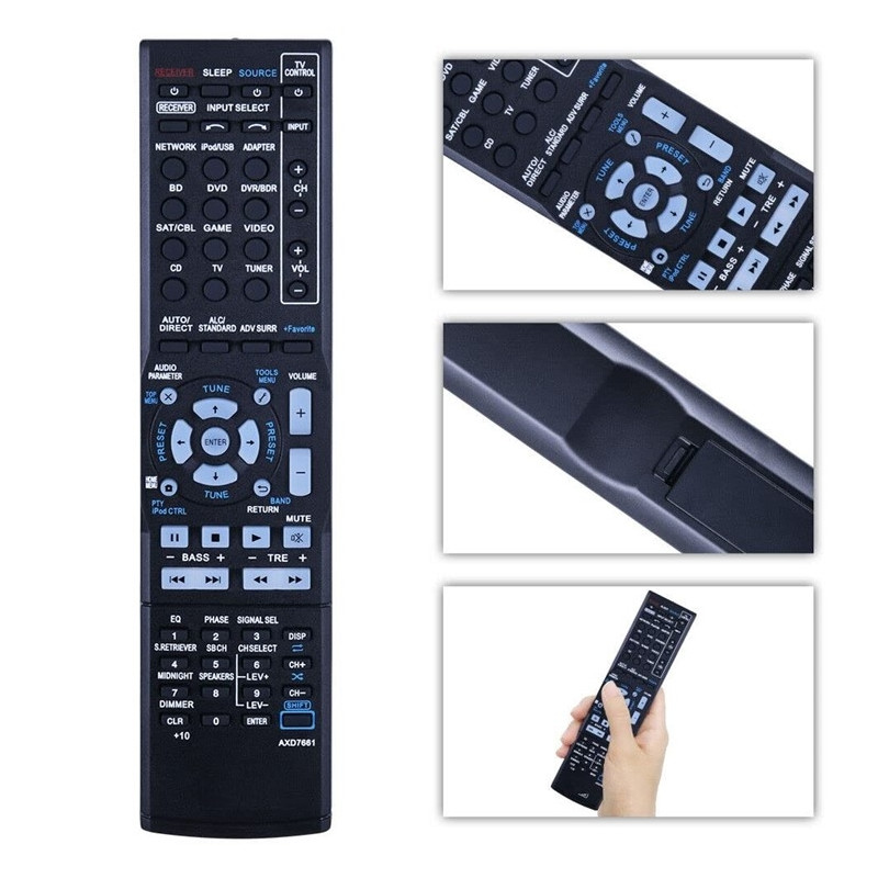 Remote Control Replacement for AXD7661 For Pioneer AV Receiver Stereo System
