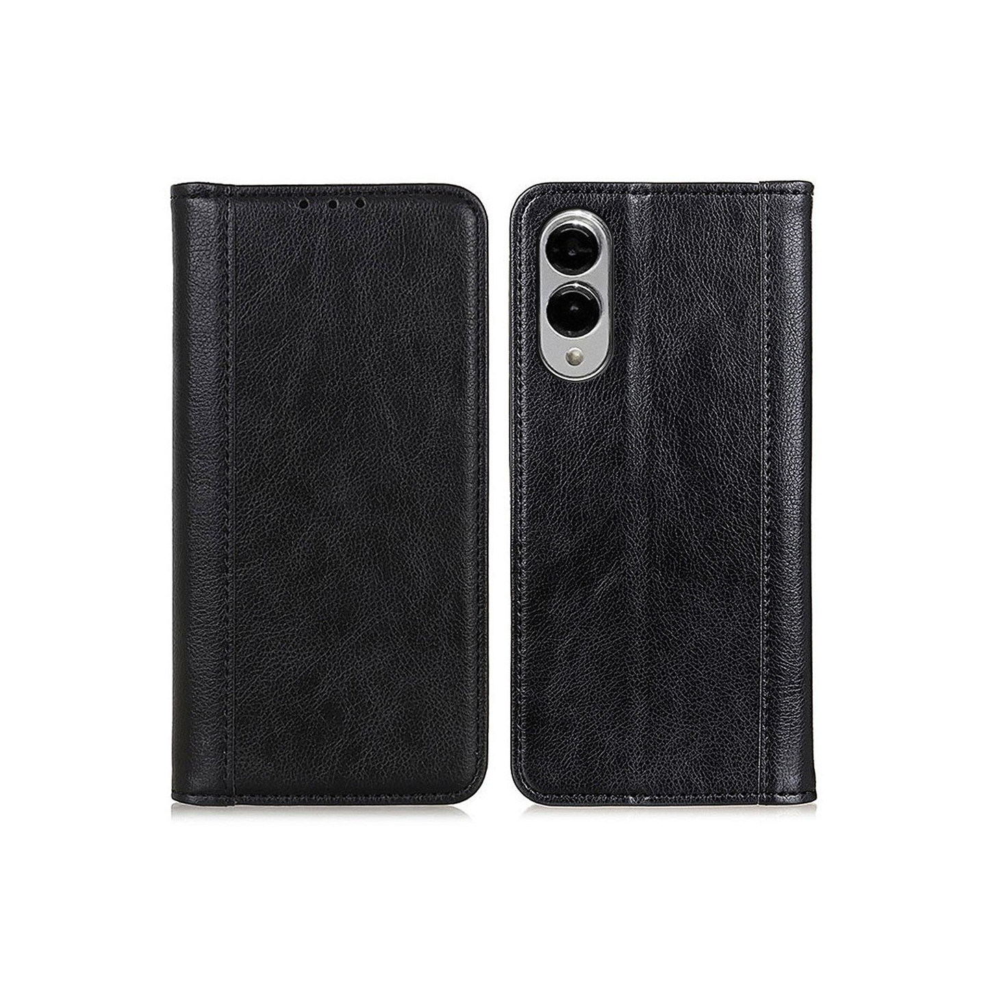 Til Samsung Galaxy S25 Edge Stand Cover Split Læder Litchi Struktur Pungcover