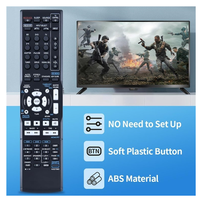 Fjernbetjening Udskiftning til AXD7583 til Pioneer AV-receiver stereo system